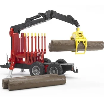 Bruder prikolica sa kašikom za drva i stablima 022525-2 Bruder prikolica sa kašikom za drva i stablima 022525-2